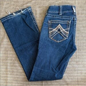 Ariat R.E.A.L. Whipstitch Bootcut Jeans Women's Mid Rise Stretch Denim Size 28 R